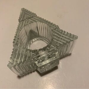 AVON Vintage clear crystal Christmas tree votive candleholder holiday new no tag